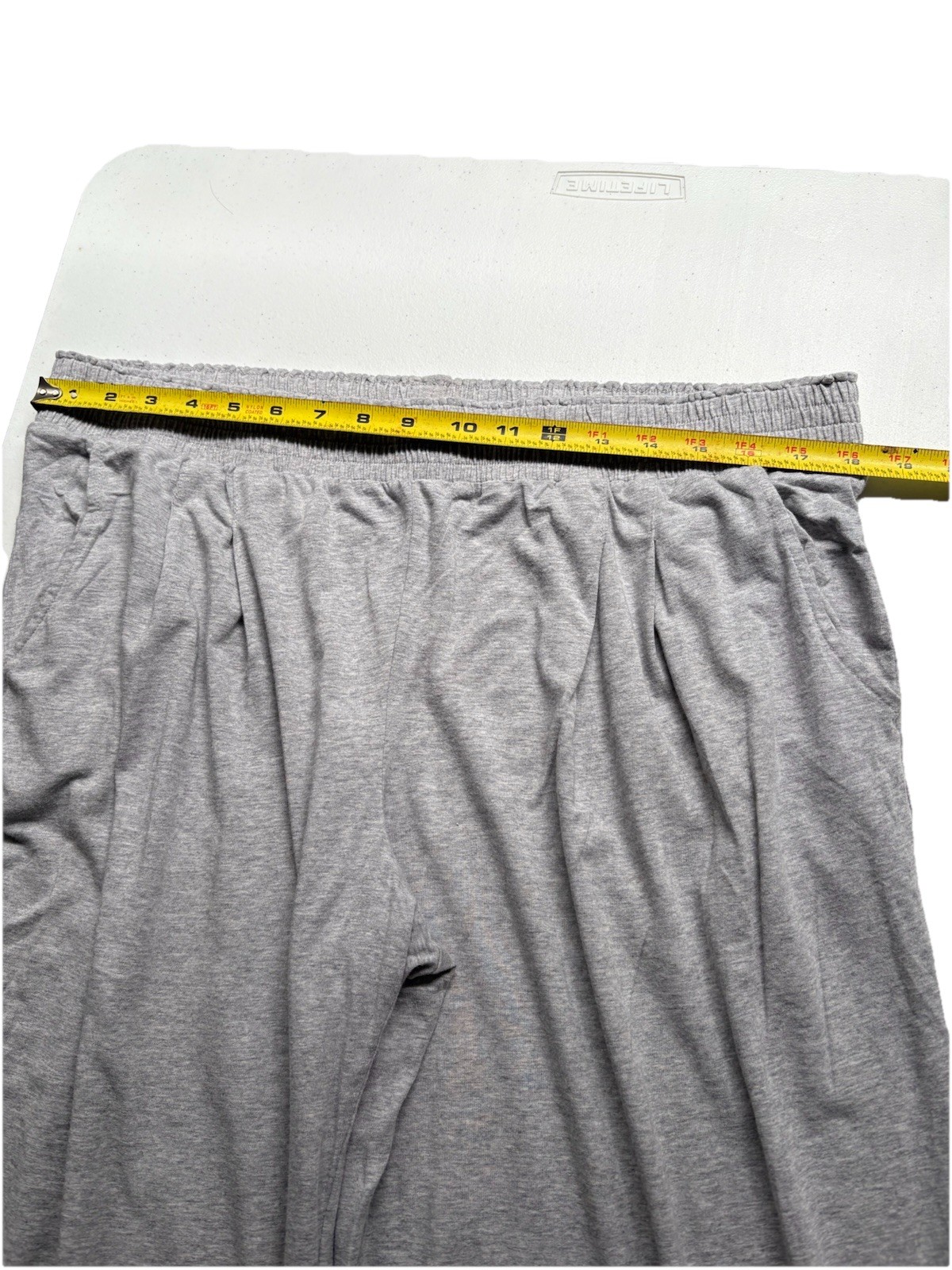 AnyBody Womens Lounge Cozy Soft Knit Wideleg Pants Size Large Gray Elastic Waist