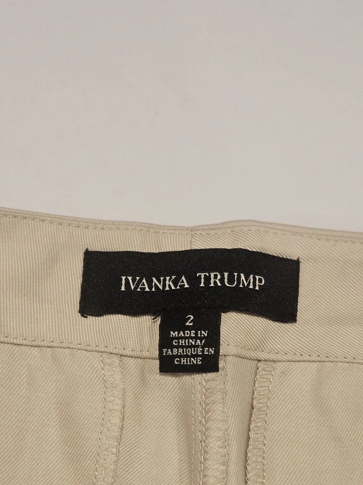 IVANKA TRUMP 短裤 2 码米色口袋远足海滩女式舒适 — 第 3/4 张图片