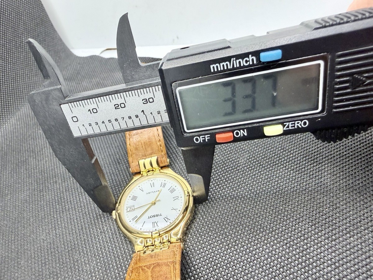 Vintage Tissot Stylist Quartz Watch Gold Tone Roman Dial Sapphire