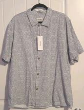 Rhythm Mens Woven  Short Sleeve Button Shirt XL - NEW- Retails $70