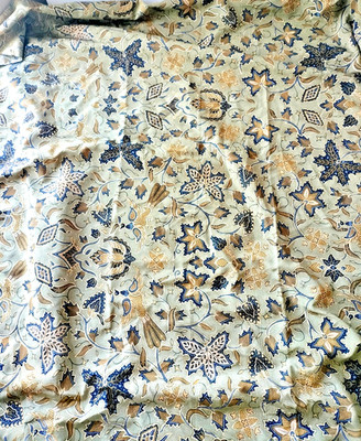 Bali Batik Textil Motif Danar Hadi Fabric Brown, Beige, Blue- 47'' W x 113'' L