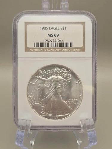 1986 American Silver Eagle $1 NGC MS69