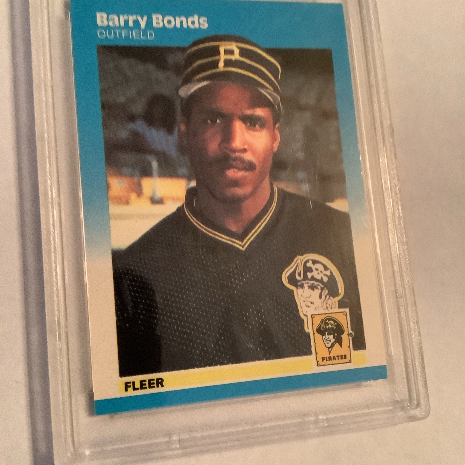 1987 Fleer Glossy Barry Bonds Rookie Card PSA 8~All Time HR leader view 4