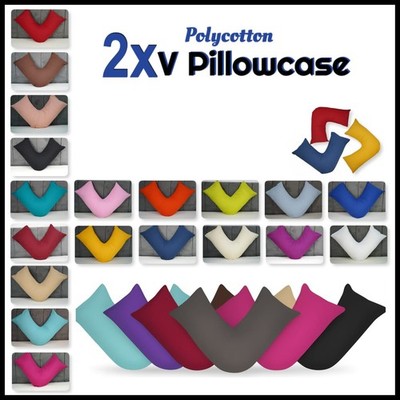 V-förmiger Kissenbezug Polycotton Orthopädische Rücken Nackenstütze V-Bezüge (2er Pack)