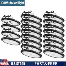 20 Pack Led UFO High Bay Light 100W Warehouse Factory Commercial Industrial Shop