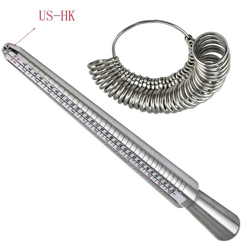 Misuratore anello metallo mandrino misura dita bastone strumento standard #ur - Foto 5 di 18