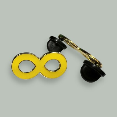 Autism Infinity Pin Autism Awareness Gold / yellow Infinity Pin Badge 2.5cm x 1cm ...