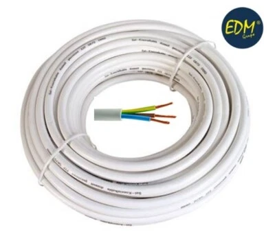 MATASSA ROTOLO DI CAVO CAVETTO ELETTRICO BIANCO 10 METRI CON FILI DA 3X1 mm "EDM