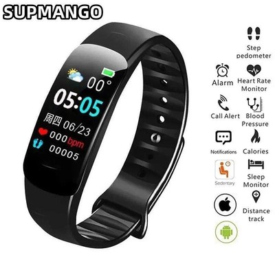 Fitness Activity Tracker Blood Pressure Heart Rate Sport Fitbit Smart Watch 2025