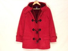 Chaps Furry Lined Micro Suede Cranberry Toggle Coat / Women's S / Great / S49