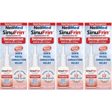 4 Pack - NeilMed SinuFrin Nasal Decongestant Spray 15mL (0.5fl oz) Each