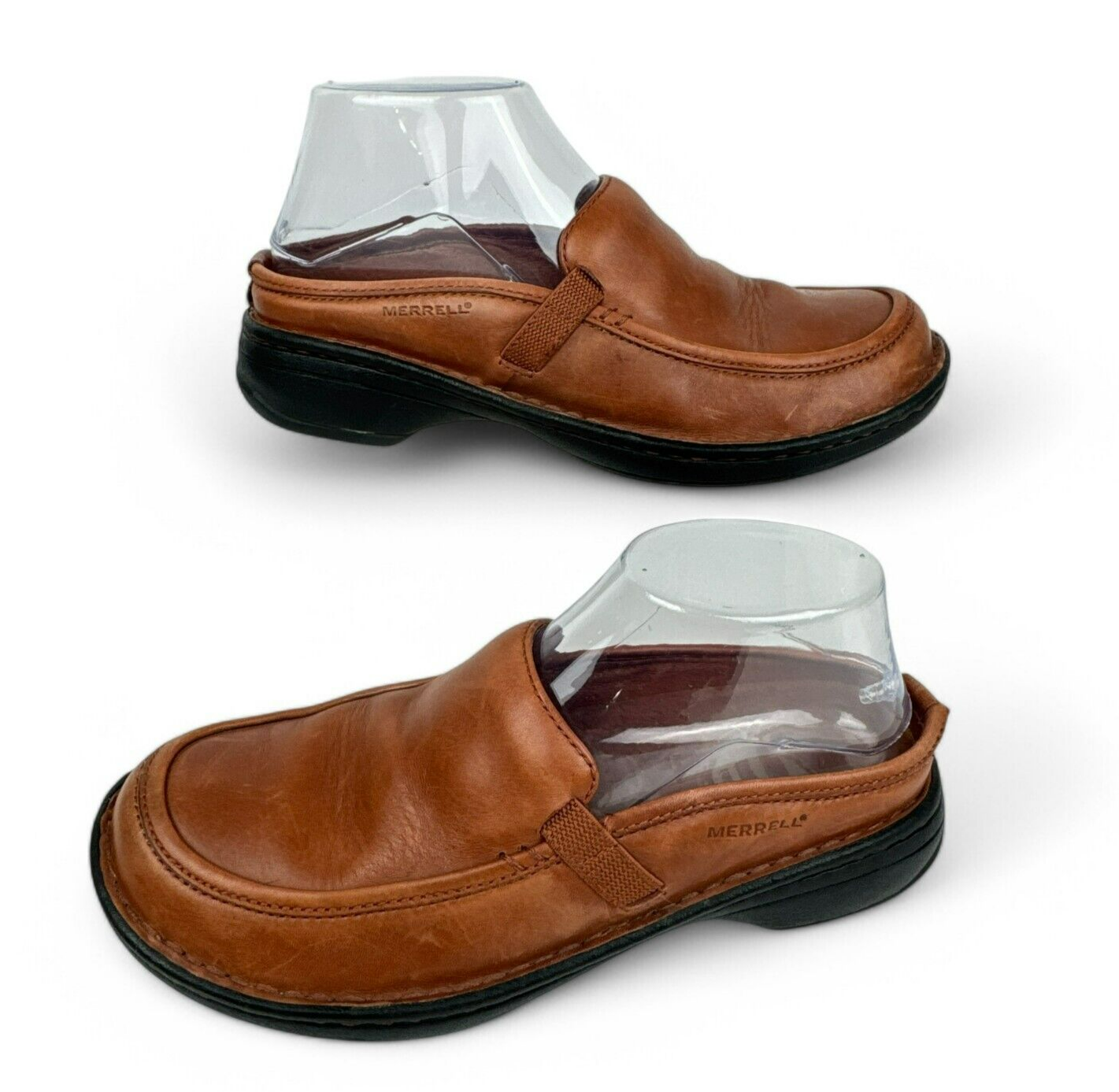 Scarpe Merrell donna Tetra Slide Mules 7 pelle noce moscata marrone comode mule