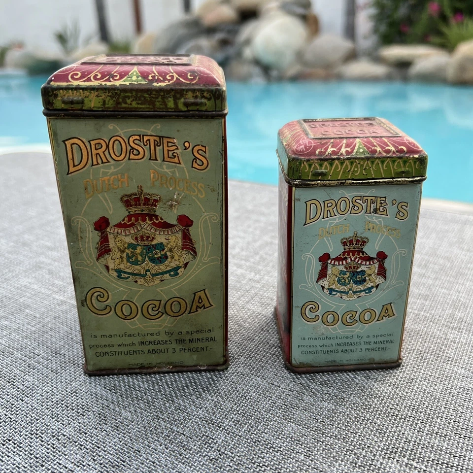 Vintage Droste Cocoa Collectible Holland Tin Canisters Lot of 2 - Image 3 of 4