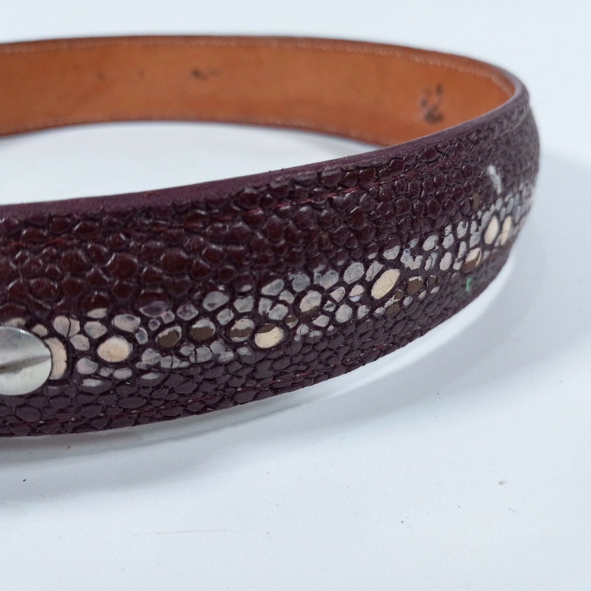 Ceinture en cuir imprimé avec boucle bijou Ceinture en cuir imprimé avec boucle bijou