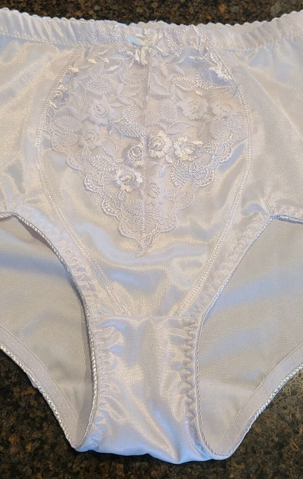 1 par de bragas vintage - Delta Burke - blancas con encaje y preciosas talla 7 grandes Foto 4 de 4