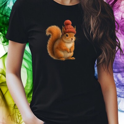 T-Shirt Eichhörnchen mit Wintermütze   Süßes Motiv für kalte Tage, Geschenk