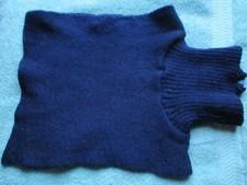 Vintage 60s/70s Women  s Acrylic Ribbed Turtleneck zippered Dickey dk blue Japan