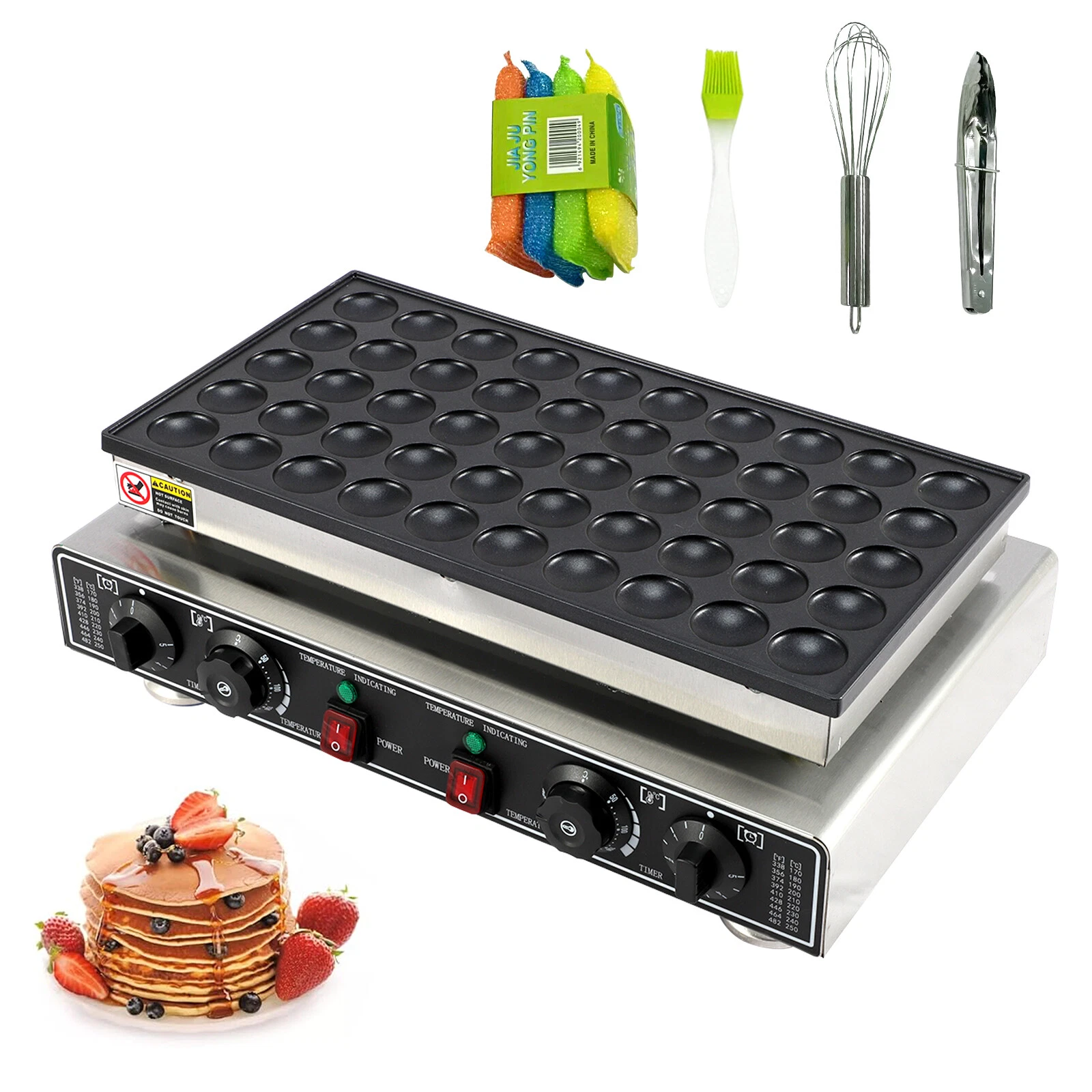 50Hole Waffle Maker Machine 1800W Electric Pancake Maker for Home & Restaurants