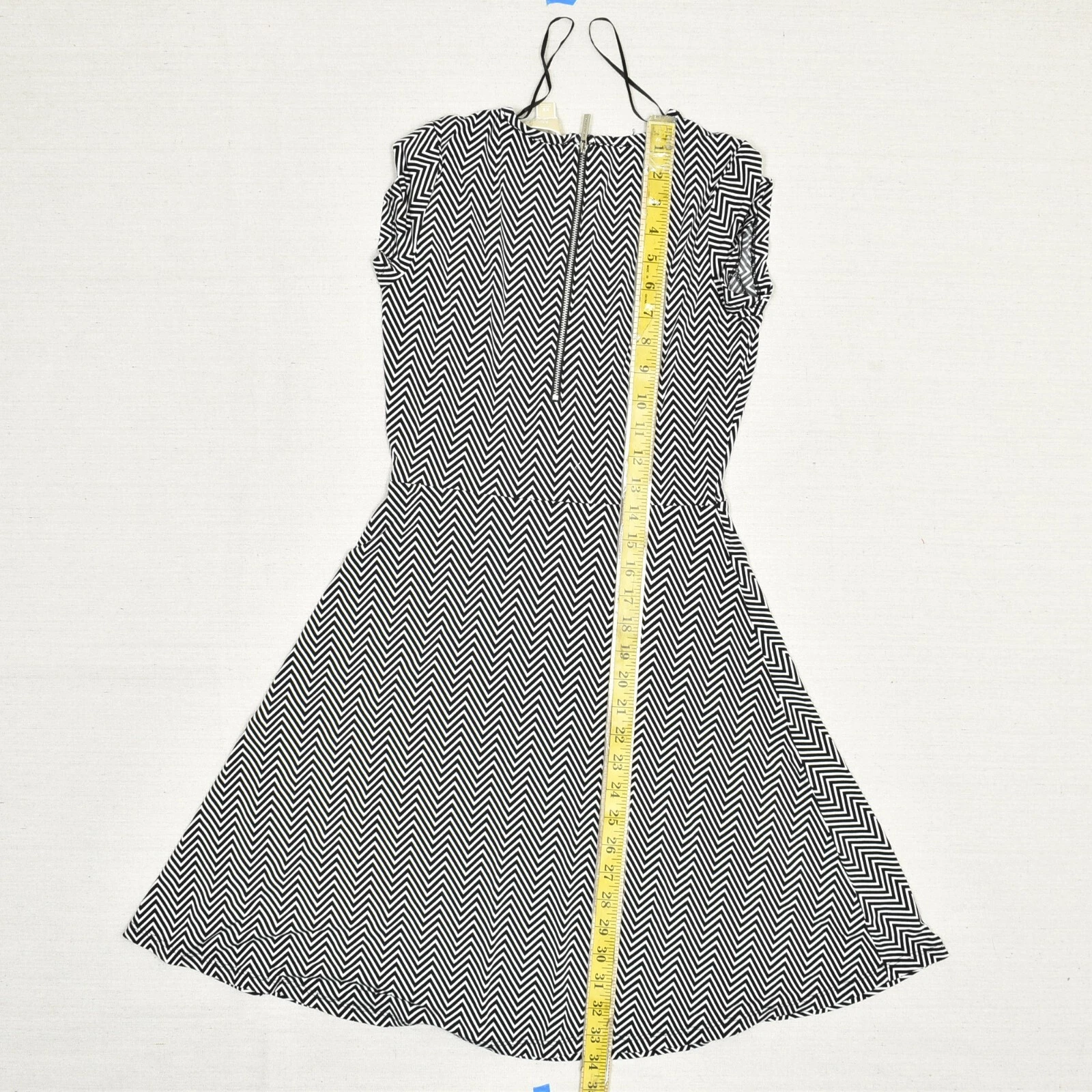 Abito donna Michael Kors aderente e svasato geometrico poliestere nero girocollo taglia XS