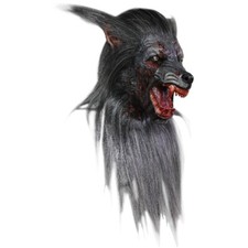 Ghoulish Productions Black Wolf Latex Face Mask Horror Halloween Cosplay
