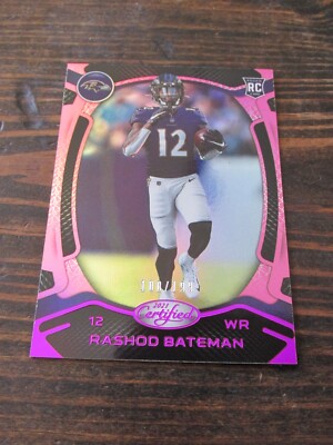 2021 Panini Certified RASHOD BATEMAN Mirror Pink RC Football Card # 110  100/199