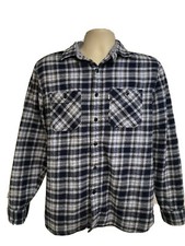 Levis Vintage Blue Plaid Flannel Button Up Shirt Medium Pockets Relaxed Cotton