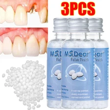 3PCS Tooth Repair Beads Granules,Temporary Moldable Dental Pellets, False Teeth