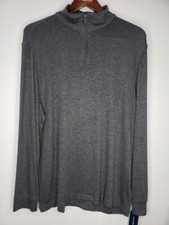 Club Room Men's Long Sleeve Solid 1/4 Zip Sweater Deep Black L 28