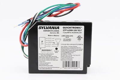 SYLVANIA QTP1X20MH UNV SQ F 1-LAMP 20W ELECTRONIC METAL HALIDE BALLAST QUICK60+