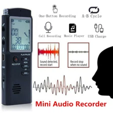 Digital Voice Activated Recorder Mini Spy Audio Recording Dictaphone MP3 Player