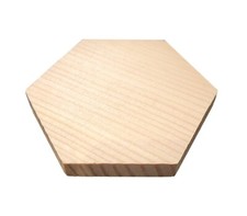 2x Plain Wood Shapes for crafting - Decoupage craft wooden Hexagon 10 cm