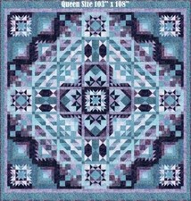 Violet Crush - 103" X 108" Queen Or 108" X 108" King Batik Purple And Blue Quilt