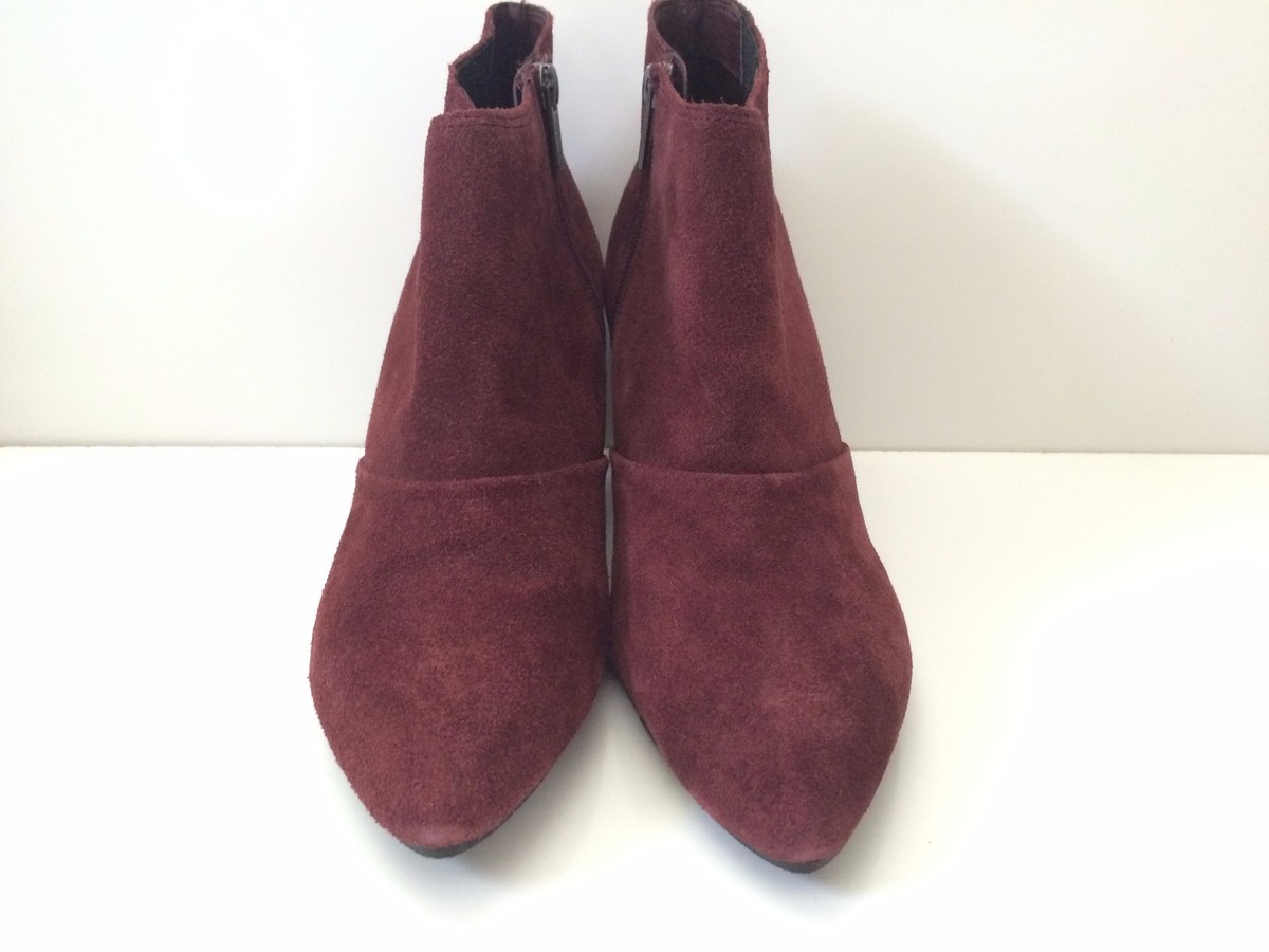 NEW KENNETH COLE REACTION BURGUNDY SUEDE ANKLE BOOTS SHOES SZ