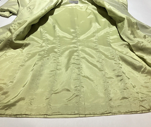 kate hill lime green shoulder pads two piece silk womens suit size 6top/4pants - Picture 8 of 19