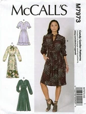 McCall's M7973 Boho Prairie Dress w Pussy Bow, Slit Neck, Flounce Hem Sz 14-22