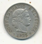 1925 Swiss Confederation 20 rappen coin