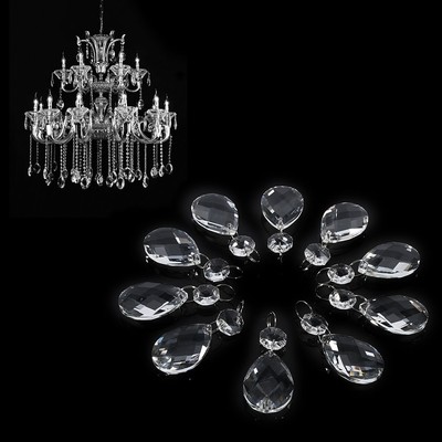 10Pcs Clear Glass Crystal Prisms Chandelier Pendant Light Lamp Part Drops DIY