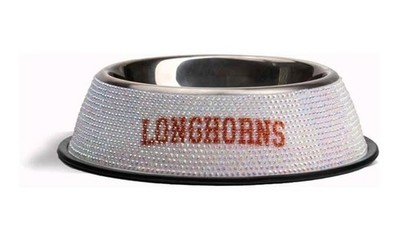 Licensed NCAA Bling Team Logo Stainless Pet Bowl University of Texas Longhorns