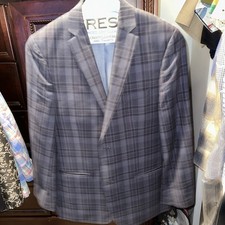 Boys Size 18 Regular Ralph Lauren Blue Plaid Sports Coat