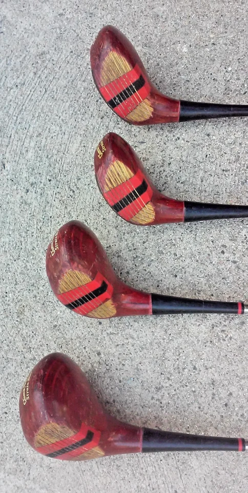 Juego de 4 empuñaduras recordatorias Wilson Sam Snead Blue Ridge madera combinadas ejes flexibles diestro Foto 2 de 4