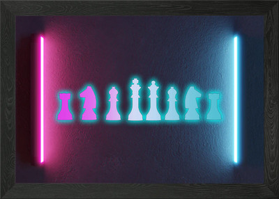 Schach gerahmtes Wandbild Poster Leinwanddruck Bild