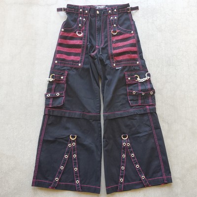 Tripp NYC Black W/ Pink Chains and Straps Baggy Goth Rave XS W30