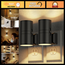 Dimmable Plug-In Night Light, Dusk to Dawn Sensor, Soft Glow Wall Light