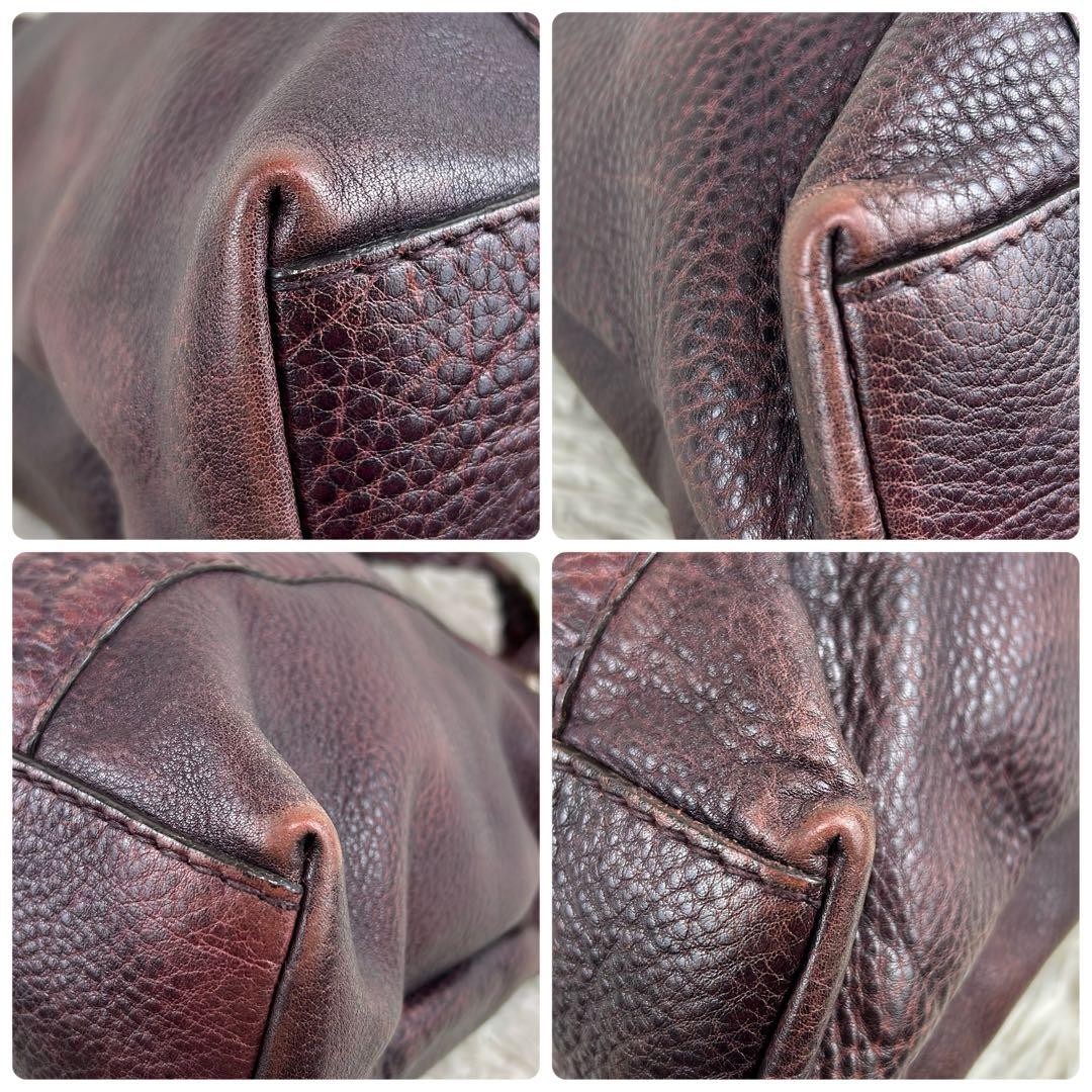 GUCCI Tote Bag GUCCIShima Bamboo Leather Wine Red Authentic thumbnail 5