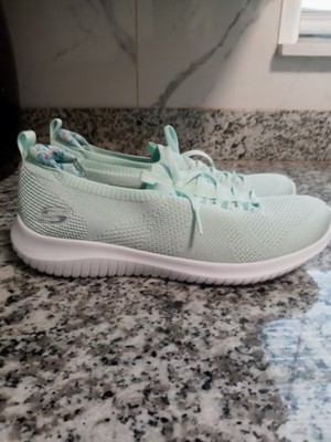 Skechers Ultra Flex Pastel Party Womens Slip On Sneaker Mint Green US Size 11