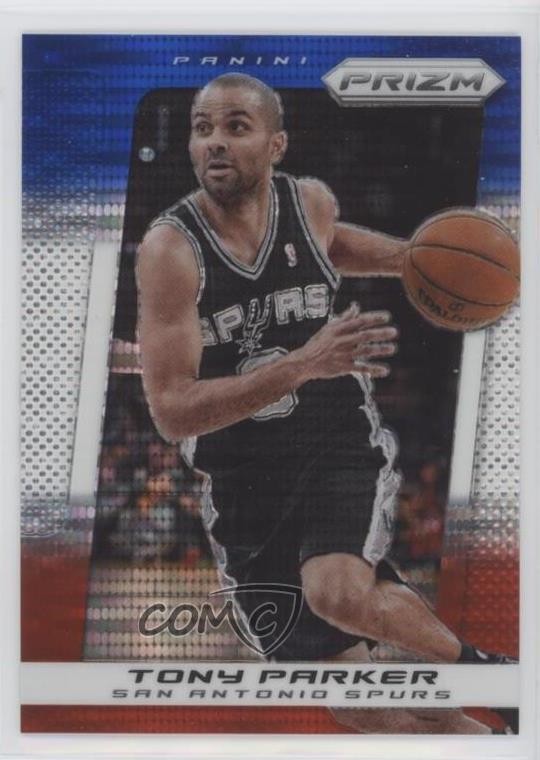 2013-14 Panini Prizm Blue White & Red Pulsar Prizm Tony Parker #18 HOF 2ct