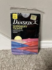 NEW VTG Danskin Shimmery Tights Dance Aerobics, Smoke - Size B
