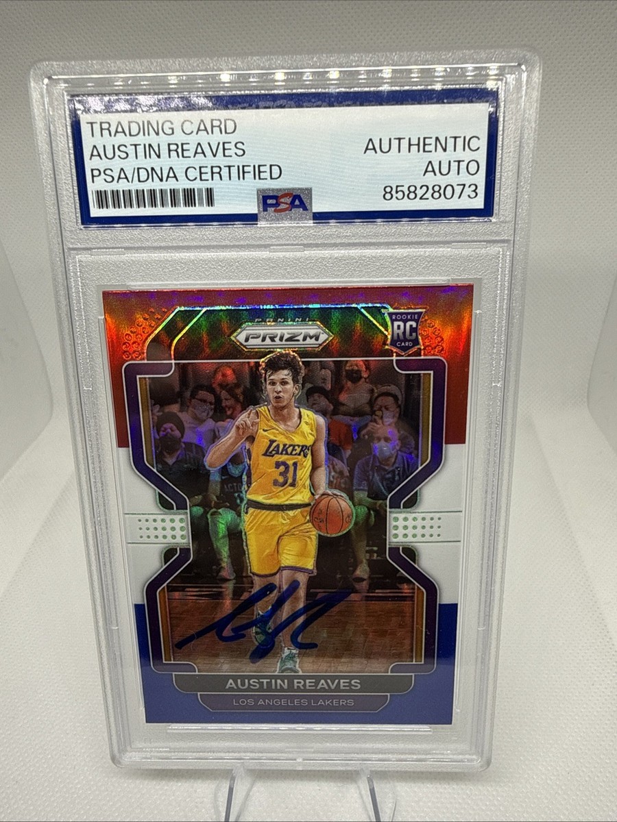 2021 PANINI PRIZM RED/WHITE/BLUE PRIZM #165 AUSTIN REAVES PSA 