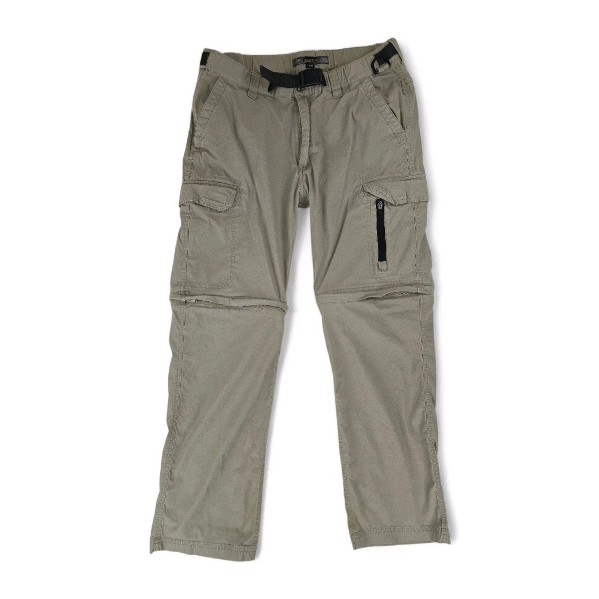 BC Clothing Convertible Pants Mens Stretch Sand Tan Cargo Utility