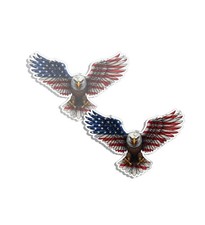 Bald Eagle American Flag Stickers PATRIOTIC Decals Made in USA 2 PACK